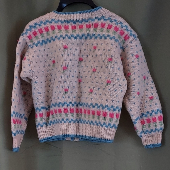 Vintage Cottagecore 100% Wool Button-up Sweater - Picture 3 of 3